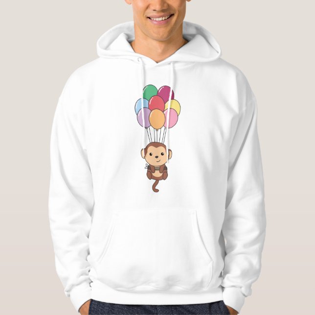 Sudadera Mono vuela Con Globos Coloridos (Anverso)