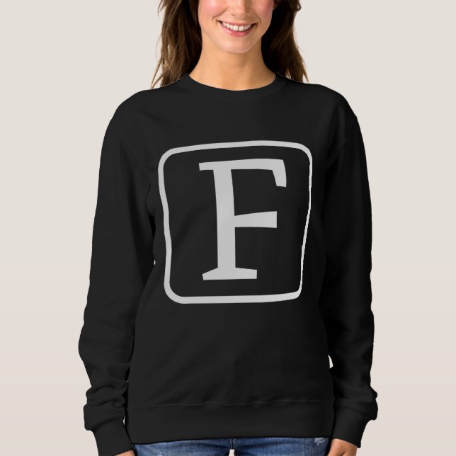 Sudadera Monogram Capital Letter F Initial Alphabet Women M (Anverso)