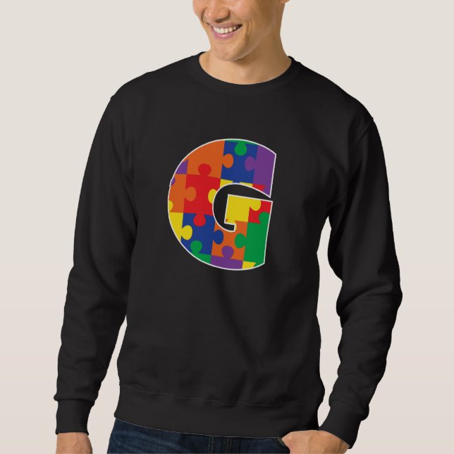 Sudadera Monogram G in Multi Color Puzzle Pieces (Anverso)