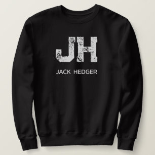 SUDADERA MONOGRAMA DE DOS LETRAS BLANCO MINIMALISTA NOMBRE