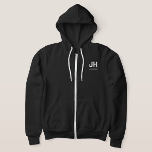 SUDADERA MONOGRAMA DE DOS LETRAS BLANCO MINIMALISTA NOMBRE