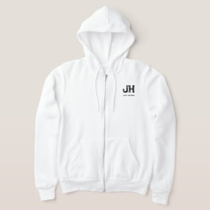 SUDADERA MONOGRAMA DE DOS LETRAS NEGRO MINIMALISTA NOMBRE B
