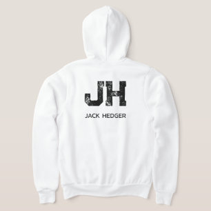 SUDADERA MONOGRAMA DE DOS LETRAS NEGRO MINIMALISTA NOMBRE B