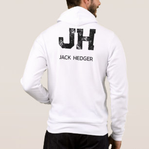 SUDADERA MONOGRAMA DE DOS LETRAS NEGRO MINIMALISTA NOMBRE B
