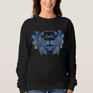 Sudadera Monograma de flores silvestres azules del cielo