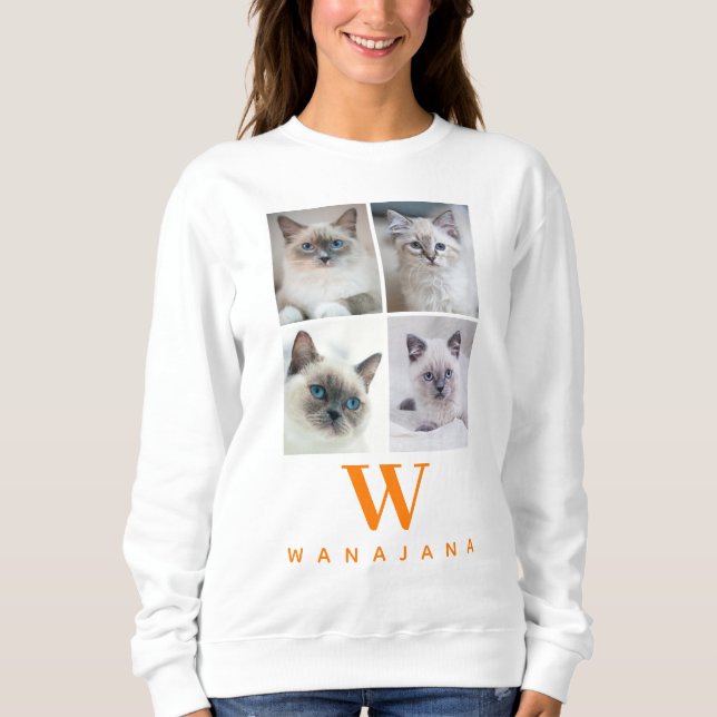 Sudadera Monograma de fotografía Mascota universitario | Pe (Anverso)