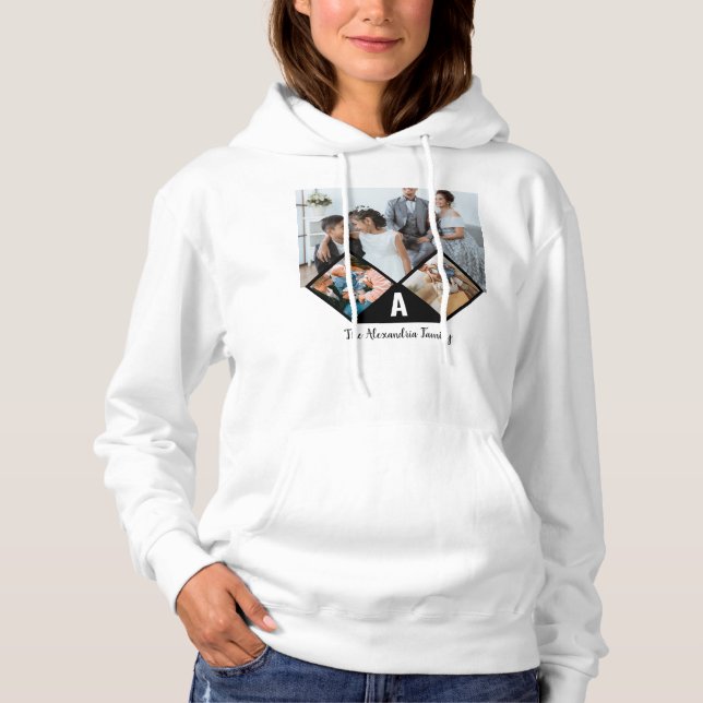Sudadera Monograma de la familia personalizada de 3 collage (Anverso)