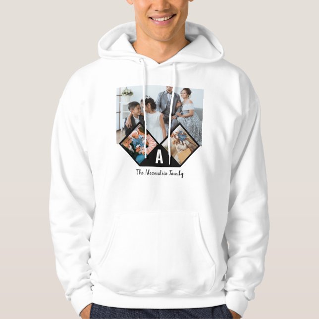 Sudadera Monograma de la familia personalizada de 3 collage (Anverso)