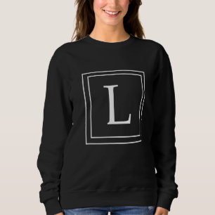 Sudadera Monograma de letra L alfabeto inglés inicial L gri