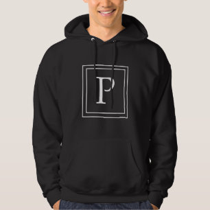Sudadera Monograma de letra P alfabeto inglés inicial P gri