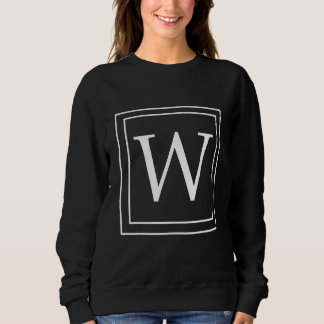 Sudadera Monograma de letra W alfabeto inglés inicial W gri