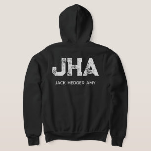 SUDADERA MONOGRAMA DE TRES LETRAS BLANCO MINIMALISTA NOMBRE