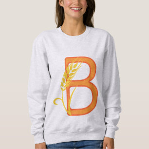 Sudadera Monograma floral de la letra mayúscula B