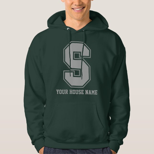 Sudadera Monograma Grey Green College House First S (Anverso)