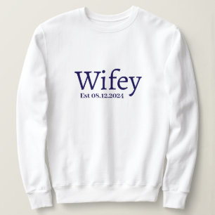 Sudadera Monograma Mínimo Moderno Con Estilo Wifey Personal