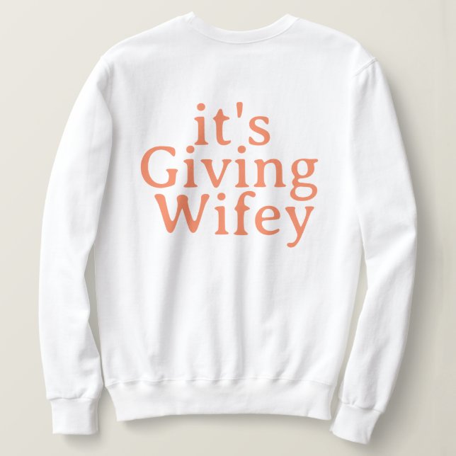 Sudadera Monograma Mínimo Moderno Con Estilo Wifey Personal (Reverso del diseño)