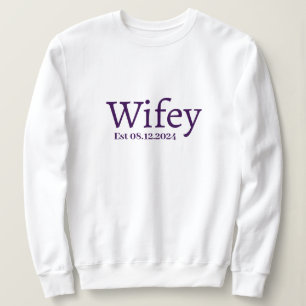 Sudadera Monograma Mínimo Moderno Con Estilo Wifey Personal