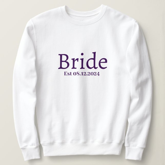Sudadera Monograma Mínimo Moderno Personalizado Bride Estil (Anverso del diseño)