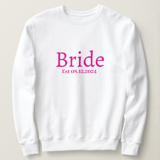 Sudadera Monograma Mínimo Moderno Personalizado Bride Estil (Anverso del diseño)