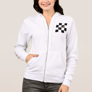 Sudadera Monograma moderno de cuadros en blanco y negro