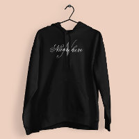 Monograma único personalizado de nombre blanco y n