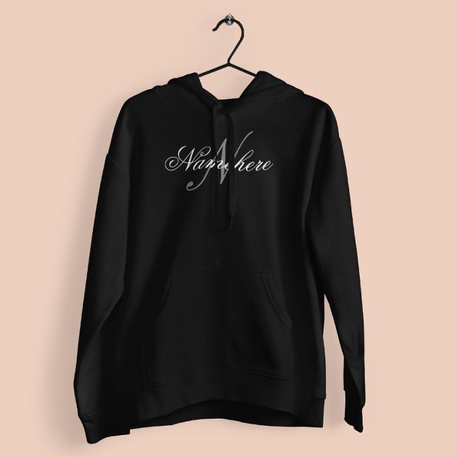 Sudadera Monograma único personalizado de nombre blanco y n (Subido por el creador)