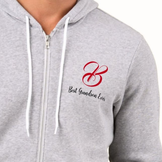 Sudadera Monogramado al mejor nieto (carta inicial) (Unique Personalized gift idea)