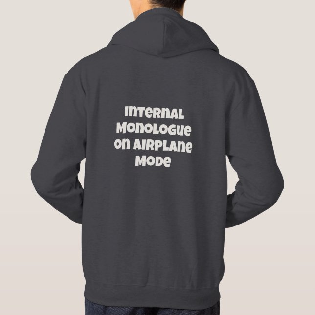 Sudadera Monólogo interno en modo avión Texto (Reverso)