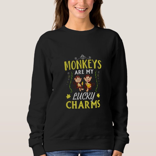 Sudadera Monos Adorables Comen Plátanos Los Monos Son Mi Am (Anverso)