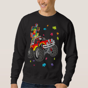 Sudadera Monster Truck Autism Awareness Puzzle Car Piece F
