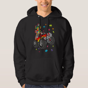 Sudadera Monster Truck Autism Awareness Puzzle Car Piece F