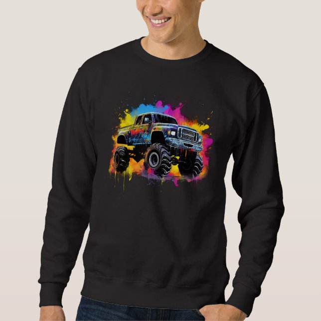 Sudadera Monster Truck con motores y programas geniales (Anverso)