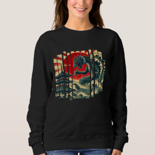 Sudadera Monstruo de arte japonés Kaiju Sunset Great Wa