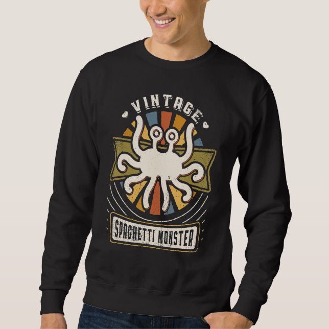 Sudadera Monstruo de Espaguetis Ateo Vintage Clásico Retro  (Anverso)