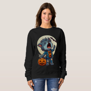 Sudadera Monstruo de hombre lobo con calabaza