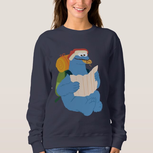 Sudadera Monstruo de las Galletas Leyendo un Mapa (Anverso)