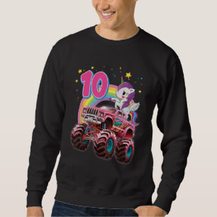 Sudadera Monstruo de monstruo de unicornio 10 cumpleaños