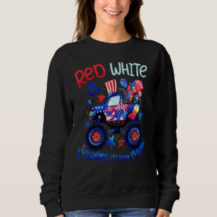 Sudadera Monstruo de salón blanco rojo camionero bandera es