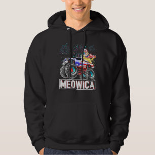 Sudadera Monstruo del gato Camión Bandera Americana Plus Ta