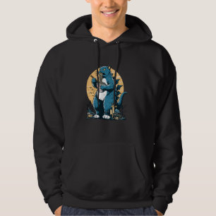 Sudadera Monstruo del gato vintage estilo atardecer japonés