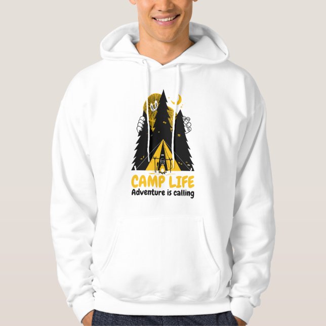Sudadera Monstruo Divertido de Camping – Aventura de Vida e (Anverso)