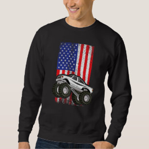 Sudadera Monstruo Estadounidense Camión Destruyendo Coche B