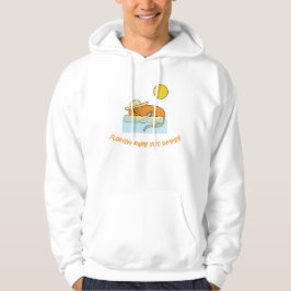 Sudadera Monstruo naranja dormido en una cama flotante