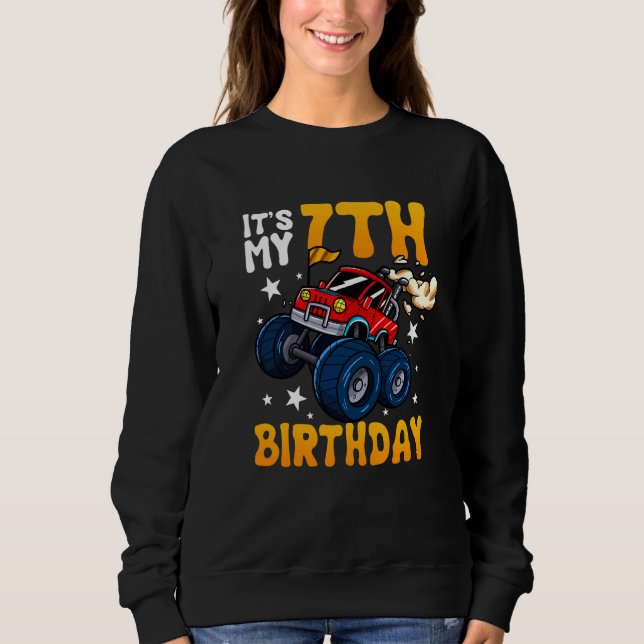 Sudadera Monstruo temático de cumpleaños infantil es mi sét (Anverso)