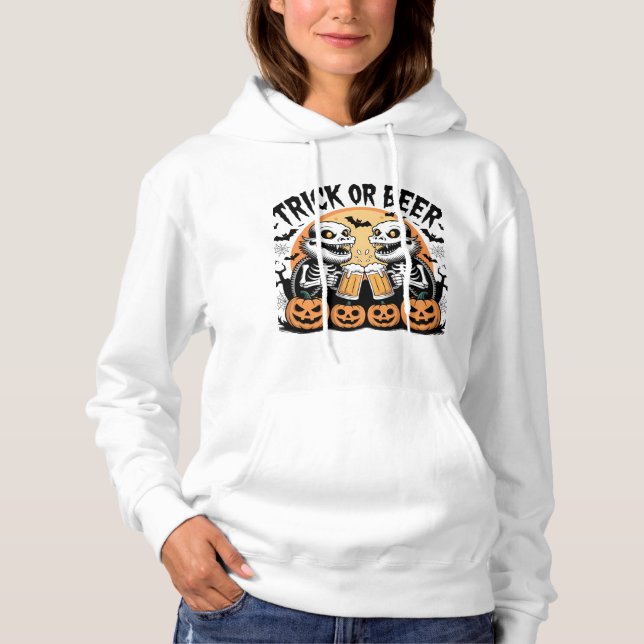 Sudadera Monstruos de Halloween de truco oscuro o cerveza (Anverso)