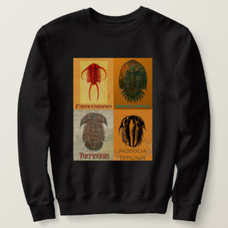 Sudadera Montaje de cuatro trilobitas fósiles