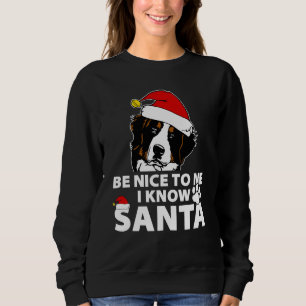 Sudadera Montaña Bernesa Sé Amable Conociendo A Santa Dog L
