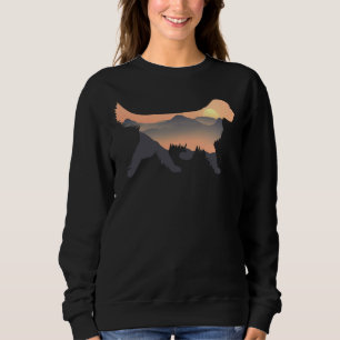 Sudadera Montaña de sol de silueta de perro de Golden Retri