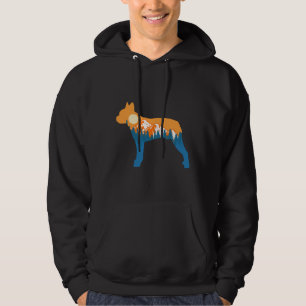Sudadera Montaña natural de la silueta de perro de Boston T