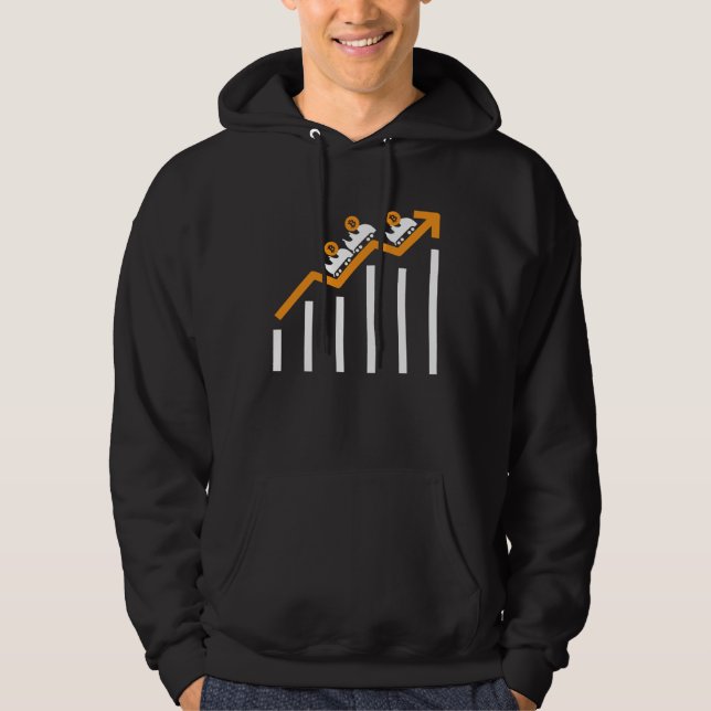 Sudadera Montaña Rusa de Criptomoneda Bitcoin BTC HODL Llor (Anverso)